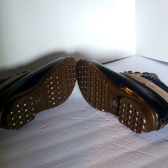 Mens J. H. Bass Leather/Rubber Duck Shoes. Brown/Navy. Sz 8. New W/O Tags - Picture 4 of 11